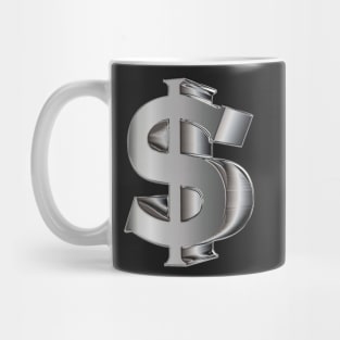 Dollarsign in 3D silver Mug